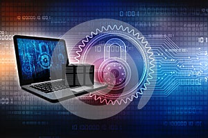 Computer Network, Internet Communication, isolated in technology background. 3d rendering