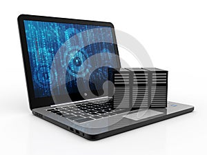 Computer Network, Internet Communication, isolated in white background. 3d rendering