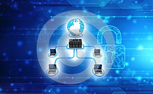 Computer Network isolated in technology background. Network Connection, Internet background. 3d render