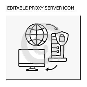 Computer network line icon