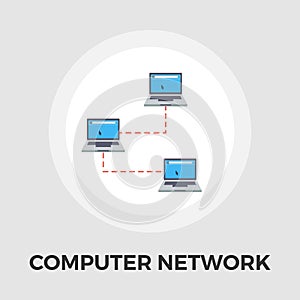 Computer network single flat icon.