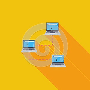 Computer network single icon.