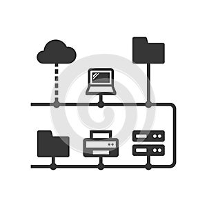 Computer Network Structure with Different Net devices. Vector