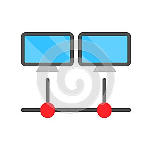 Computer network vector, Electronic device flat style icon