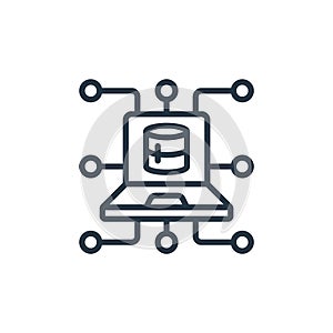 computer networking icon vector from cloud computing concept. Thin line illustration of computer networking editable stroke.