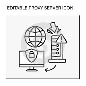 Computer networking line icon