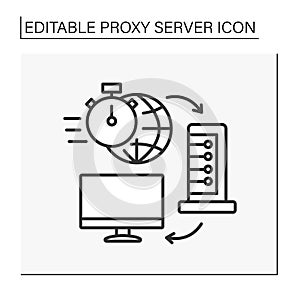 Computer networking line icon