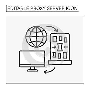 Computer networking line icon