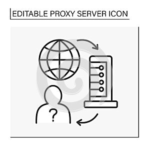 Computer networking line icon