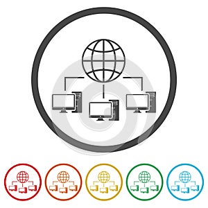 Computer networking ring icon isolated on white background