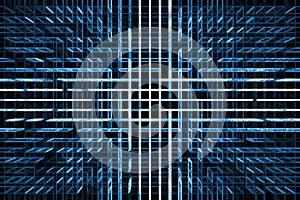Computer networks and technologies. Cybersecurity. Blockchain. Futuristic background