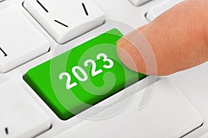 Computer notebook keyboard with 2023 key