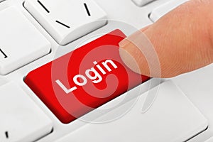 Computer notebook keyboard with Login key
