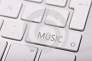 Computer notebook keyboard with music key