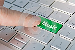 Computer notebook keyboard with Music key