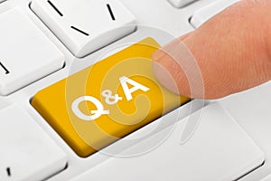 Computer notebook keyboard with Questions and Answers key