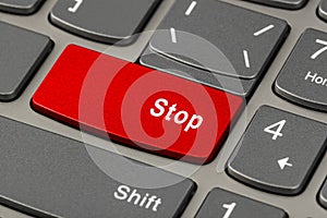 Computer notebook keyboard with Stop key