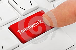 Computer notebook keyboard with Teamwork key