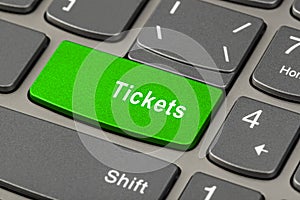 Computer notebook keyboard with Tickets key