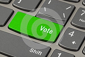 Computer notebook keyboard with Vote key