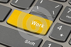 Computer notebook keyboard with Work key