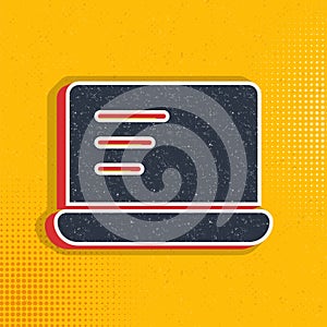 computer, notebook pop art, retro icon. Vector illustration of pop