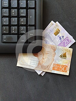 computer numeric keypad and swedish money