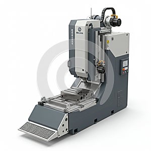 Computer numerical control (CNC) milling machine with a robust, vertical design.
