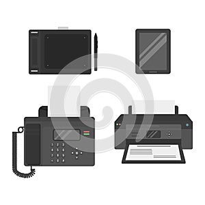 Computer office equipment vector