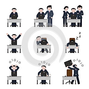 Computer and office work icon set. Vector.