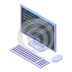 Computer operating system icon, isometric style