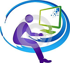 Computer operator logo