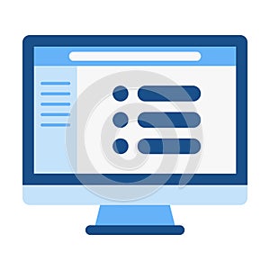 Computer Options Menu Flat Colored Icon for Settings Access