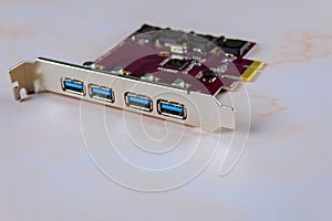 Computer part 4 Ports PCI-E to USB 3.0 Expasion Card with connectors additional USB 3.0