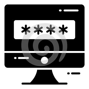 Computer Password, Protection and security vector icons set cyber computer network business data technology
