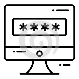 Computer Password, Protection and security vector icons set cyber computer network business data technologyComputer Password,