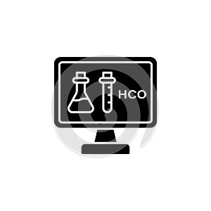 Computer pc chemistry hco icon. Simple online study icons for ui and ux website or mobile application
