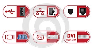 Computer (PC) Connections ports illustrations