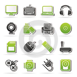 Computer peripherals and accessories icons photo