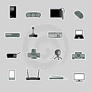 Computer peripherals stickers eps10 photo