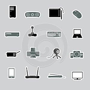 Computer peripherals stickers eps10