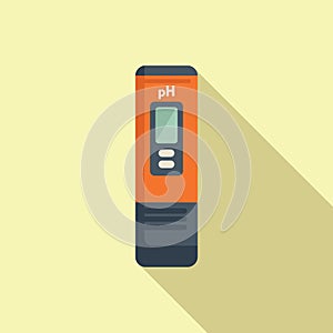 Computer ph meter icon flat vector. Soil measure