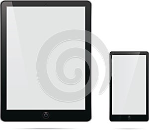 Computer phone tablet with blank white screen