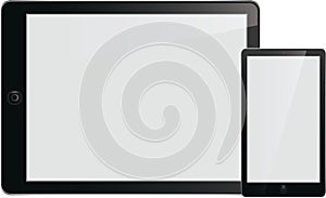 Computer phone tablet with blank white screen