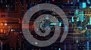 computer pixelated techno circuitry