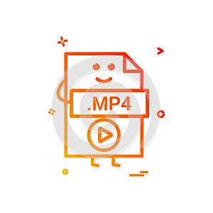 Computer player file format type icon vector design