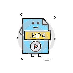 Computer player file format type icon vector design