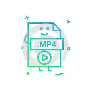 Computer player file format type icon vector design