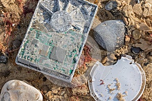 Computer pollution. Washed-up obsolete technology causing waste management problem