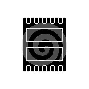 Computer port black glyph icon